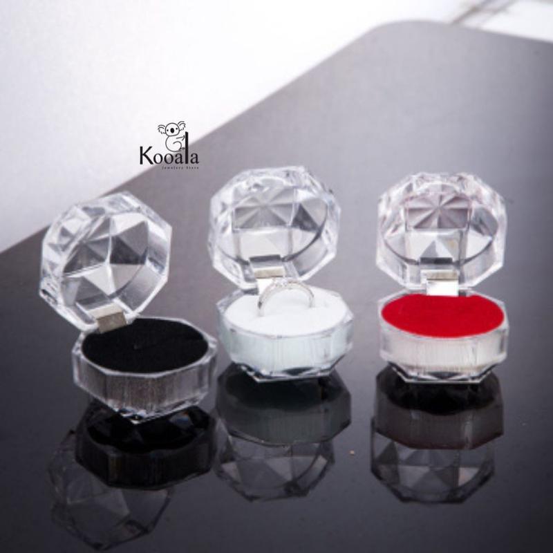 Kotak Cincin Akrilik Model Berlian Tempat Cincin Tunangan Lamaran 2