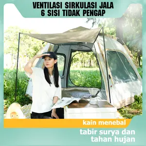 Tenda besar tenda camping 5-8 orang Tahan angin  tahan hujan  tahan UV tenda otomatis tenda camping 4 orang tenda camping 6 orang tenda camping besar tenda camping tenda double layer tenda camping 6 orang dobel layer