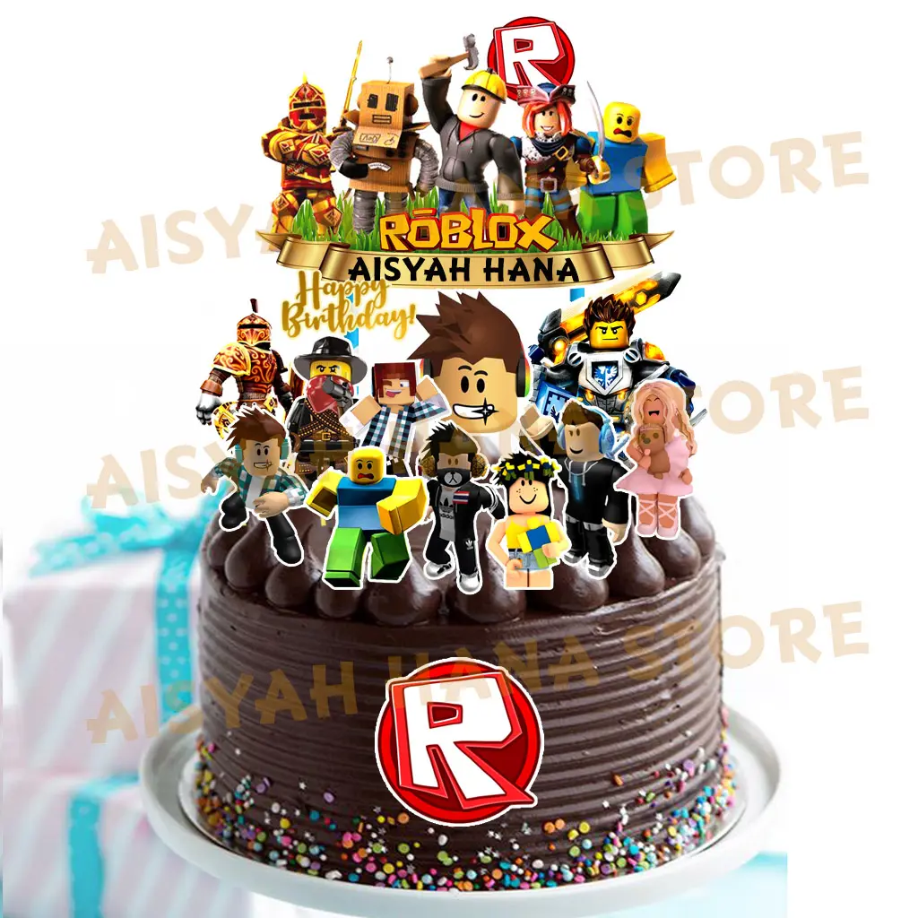Roblox Cake Topper Birthday Decoration Can Custom Name