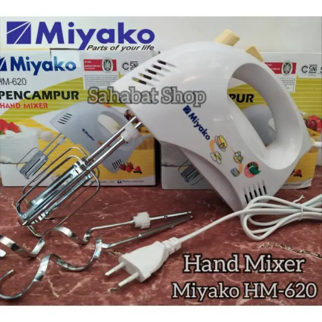 MIXER MIYAKO HAND MIXER HM-620 PENGADUK KUE LENGKAP ORIGINAL