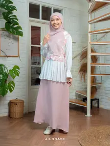 JILBRAVE Canthya Dress Gamis Set Outer Vest Batik Feminine Elegant Look