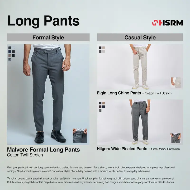 HSRM Celana Malvore Long Pants All Variant | Celana Panjang Formal Kerja Pria 8