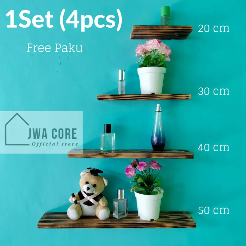 Rak Dinding Minimalis Ambalan 1 Set Isi 4 Rak kebutuhan rumah  Space-Saving Wine tahan lama kait & rak  aesthetic  dinding kamar papan  dinding heat-resistant kuning srat kyu buku ruang kerja tahan korosi ruang belajar  minimalis 2