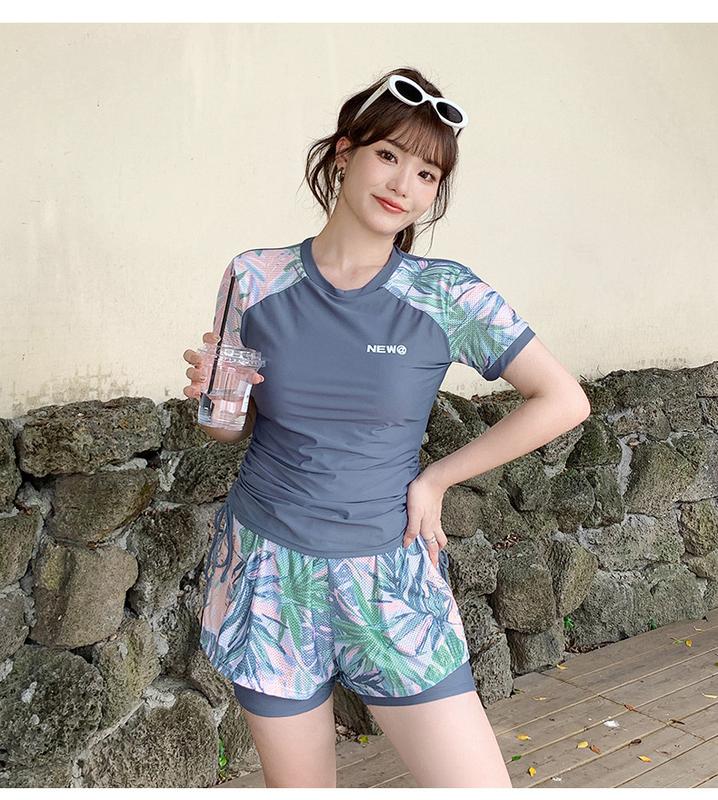 Product Introduction of 2024 New Sports Swimwear Women's Split Boxers plus Size Plump Girls Conservatively Thin Cover Belly Hot Spring Swimwear 9