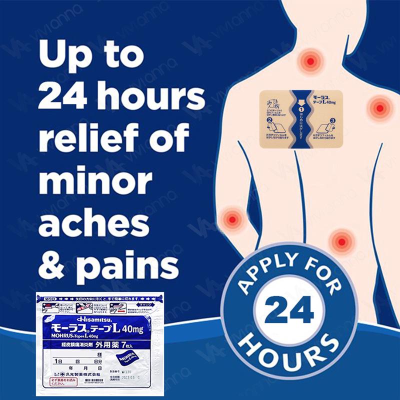 Product Introduction of [Only 1.7 per piece!!!]Hisamitsu Japan Original 7PC Muscle Pain Relief Plaster, pain relief patch, Hisamitsu Herb Pain Remover, Pain Reliever Tape Tablet Instant Back Leg Joint Muscle Pain Plaster Anti--Inflammation Patch Ready Stock 28
