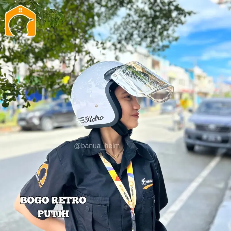 HELM BOGO CLASIK MLA MURAH SNI DEWASA classic Motorcycle wanita Helm Kaca Aksesoris 4