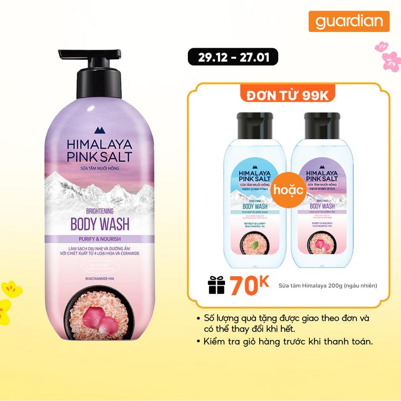 Sữa Tắm Muối Hồng Làm Sạch Và Dưỡng Ẩm Làn Da Himalaya Pink Salt Body Wash Purify & Nourish 500gr