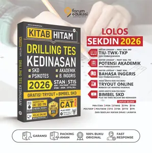 [DAPAT DUA PCS] BUKU KEDINASAN 2026 : BUKU KITAB HITAM DRILLING TES KEDINASAN 2026 (SKD-PSIKOTE-TPA-TBI)