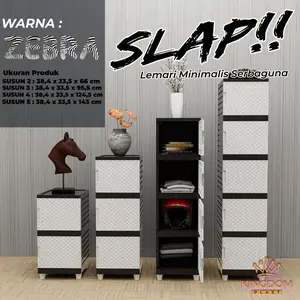 TERLARIS LEMARI PAKAIAN MINIMALIS LACI SLAP ZEBRA HITAM PUTIH KINGDOM SEPERTI SWING ROTAN SUSUN 2 3 4 5 PINTU MURAH FULL KUNCI