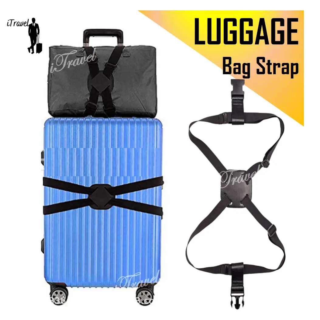 SG SELLERLuggage Strap Travel Suitcase Packing Binding Belt No Lock Elastic Adjustable Baggage Buckle Accessory