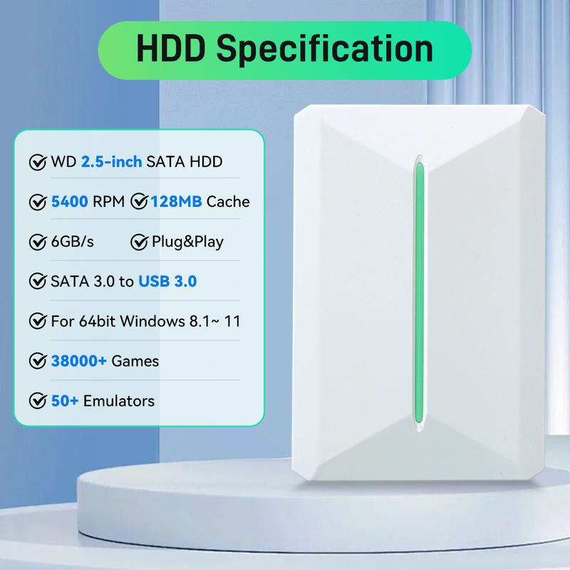 Product Introduction of PC/Retro Game Consoles&Game Hard Drive For PS3/PS2/PS1/Switch/DC/SS With 38000+ Games&42 PC Games Plug and Play For WIN PC/Laptop 9