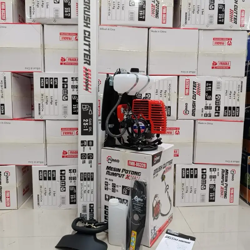 Mesin Potong Rumput Gendong Genmaru Fumio Tesla BG-328T 2 Tak Portable Brush Cutter Pemotong Rumput BG328T