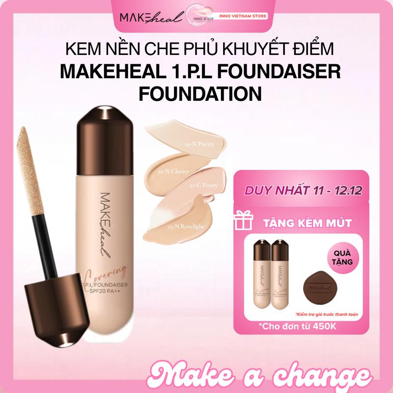  Kem nền che phủ khuyết điểm Makeheal 1.P.L Foundaser Foundation SPF 20 PA++ 28g 