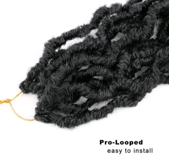Rambut Sambung Spesial Braid ISI 12 HELAI Rambut Gimbal Model Terbaru Rambut Sambung Gimbal Hair Extension Gimbal Rambut Sulam Rambut Anyam Various Hair Accessories Black 8