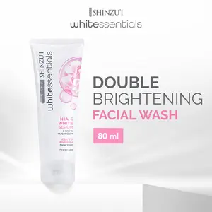 Shinzui WHITEssentials Double Brightening Facial Wash Snow Mushroom 80ml | Sabun Cuci Muka Mencerahkan dengan Niacinamide