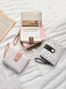 Cartera Corta con Estampado de Gato Lindo, con Ranuras para Tarjetas y Ventana para Identificación, Monedero Portátil Multifuncional con Diseño de Bolsillo con Cierre