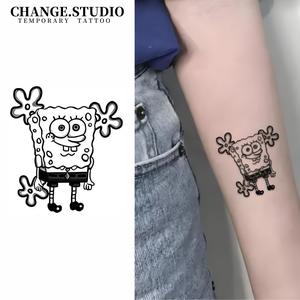 Hình Xăm Tạm Thời, SpongeBob SquarePants, Kéo Dài Trong 15 Ngày, Không Thấm Nước, Không Lo Sợ Ma Sát, Miếng Dán Hình Xăm