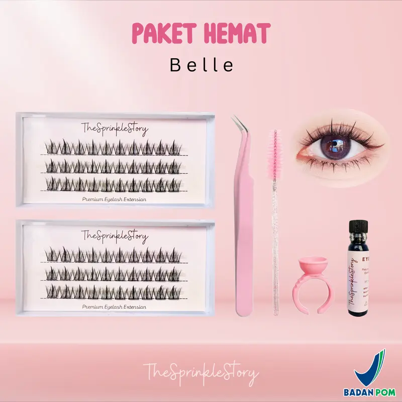 TheSprinkleStory PAKET HEMAT Premium Eyelash Extension Individual Lash Bulu Mata Palsu Anime Douyin Lem Glue 1ml BPOM 3