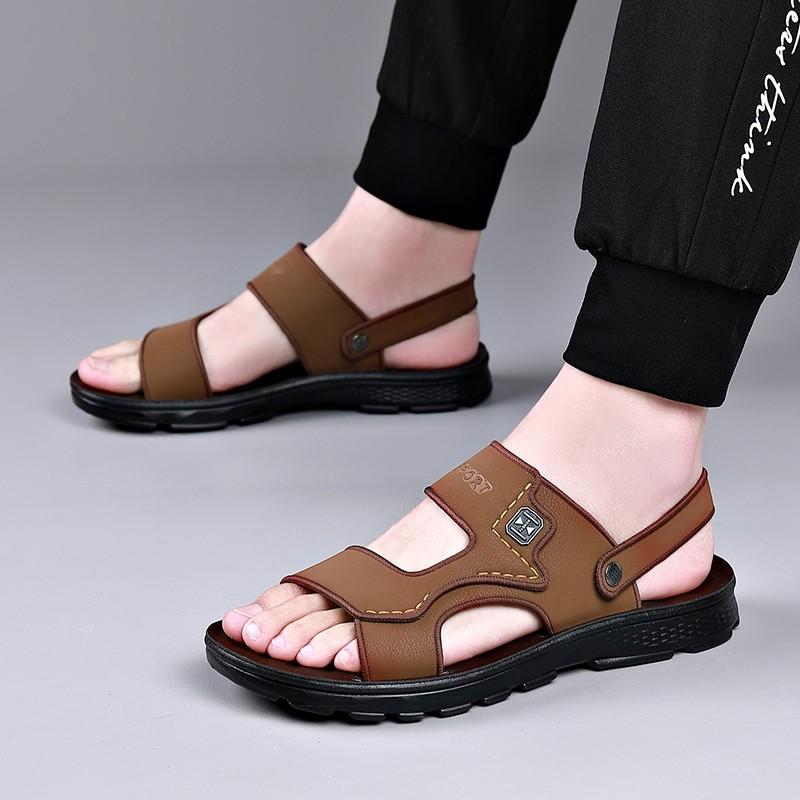 Sandals pantai pria, terbuat dari kulit asli dan dapat digunakan dua cara (sebagai sandal dan sepatu sendal) 4