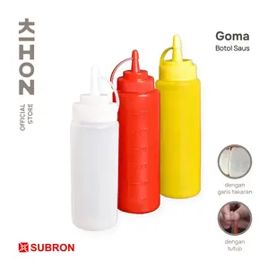 KIHON GOMA Botol Saus 1 Lubang Anti Bocor Wadah Bumbu Tomat Kecap Sambal Mayonaise Plastik Food Grade  SUBRON