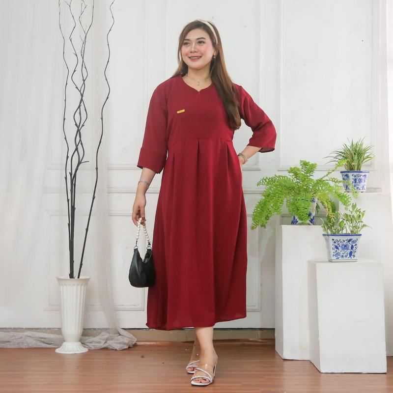 Dres Kirani Dress Cringkel airflow premium busui friendly Casual Wanita Casual Wanita Casual Wanita Baju Crinkle Remaja Midi 1