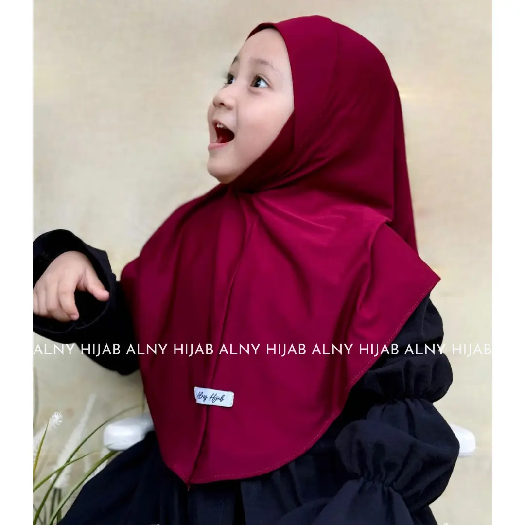 Hijab Dagu Malay Anak 5-10 th/ Bergo Dagu Anak Jersey Premium/ Hijab Daily  Dagu Malay Anak