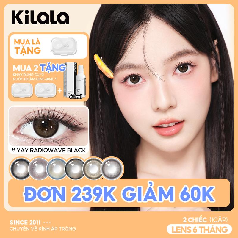 Kính áp tròng Kilala lens 6 tháng màu Nâu Xám Lam Hồng Tím DIA 14-14.5mm độ cận 0-7 lens màu sắc nhẹ nhàng chấp nhiều phong cách makeup Nữ Women 