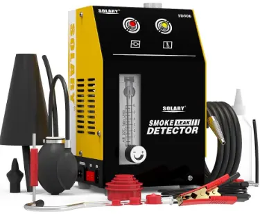 Automotive Smoke Machine Leak Detector SD306 - SOLARY 12V DC Vacuum Smoke Diagnostic Tester Built-in Air Pump - Pressure Indicator (Smoke oil not contain)
