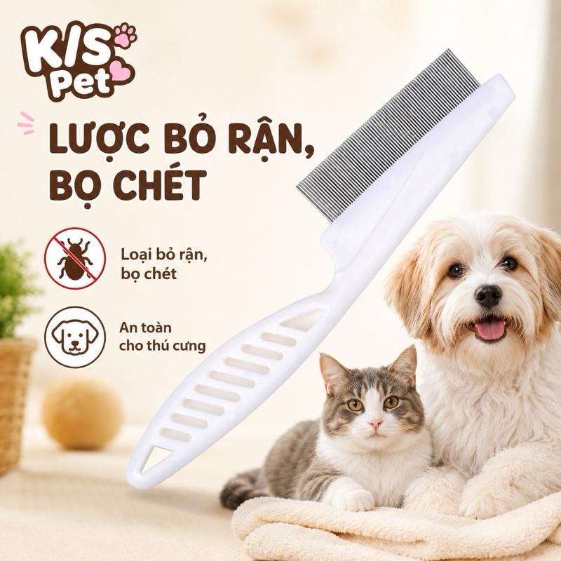 Lược Chải Ve Rận Chó Mèo Răng Thép Siêu Mịn, Lược Bắt Bọ Chét Và Trứng Ve, Loại…