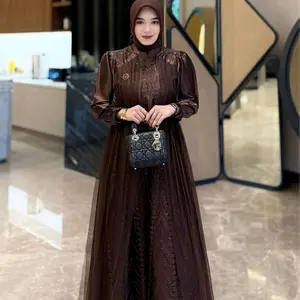 Terbaru Riana Dress Gamis Simple Elegant Dress Burgundy Bahan Silk Premium Mix Brukat Dan Tillle Dress Mahogany Wanita Muslim Dewasa Remaja Gaun Panjang Nyaman Pesta Kondangan Lebaran Gamis Wanita Cantik Mewah Kekinian Ootd Hijab Casual Dress Wanita