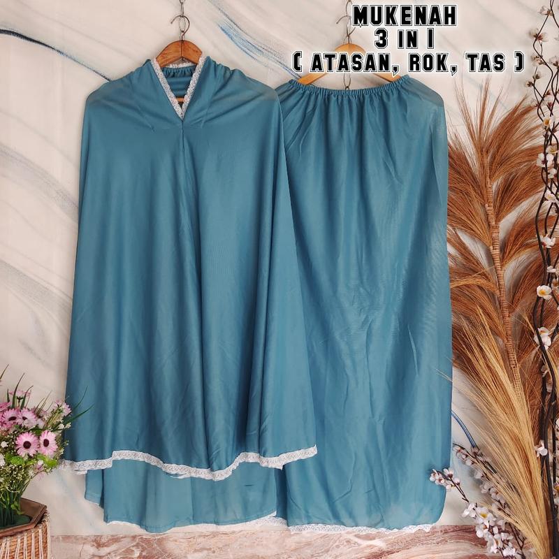 Mukena dewasa traveling 3 in 1 mix renda Mukenah 3