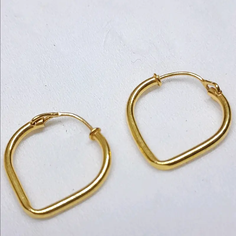 Anting Ring polos segi 0.5 gram emas muda 0