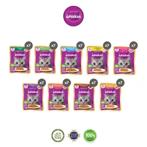 [SPECIAL LIVE] Whiskas Makanan Kucing Basah Pouch 80 gr - Isi 7 whiskas