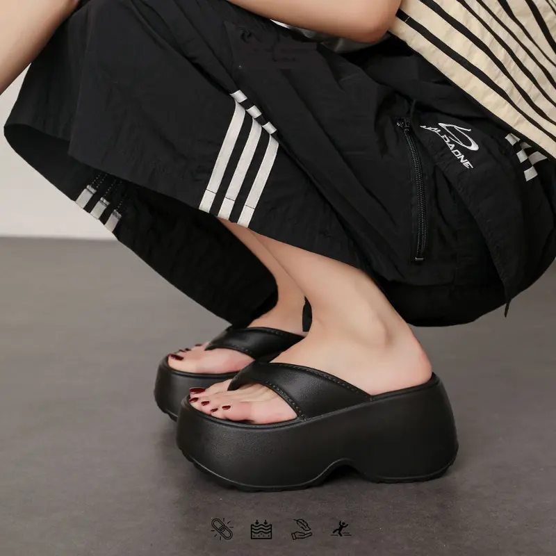【GSI Shoes】Sandal Wanita Sendal Jepit Wedges Wanita Tebal Fashion Korea Bahan Karet EVA Rubber Premium Empuk Ringan dan Elastis 1