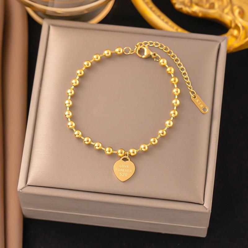 【 48 Styles】 Titanium Steel Gold Bracelet ,  Not Fade Bracelet for Women Stainless Bracelet Rose Gold Accessories 7