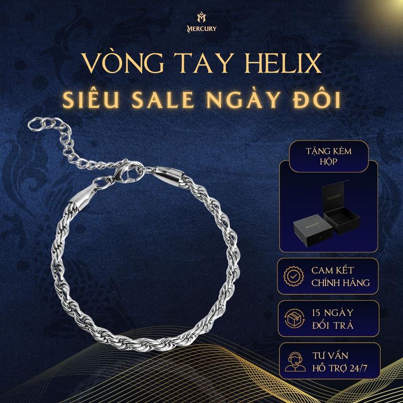 Vòng tay nam/nữ Mercury Helix - Trang sức, phụ kiện thời trang đeo tay - Thiết kế xoắn ốc mới lạ, đơn giản, cá tính