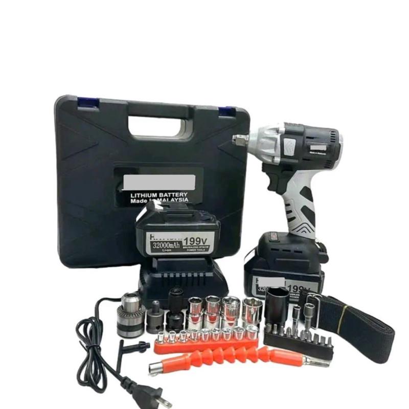  Máy Siết Bulong  Khoan  Bắn Vít  .  Động cơ không chổi than + Phụ Kiện Đầy Đủ Như Hình   TUỲ CHỌN BỘ 1 PIN HOẶC 2 PIN   