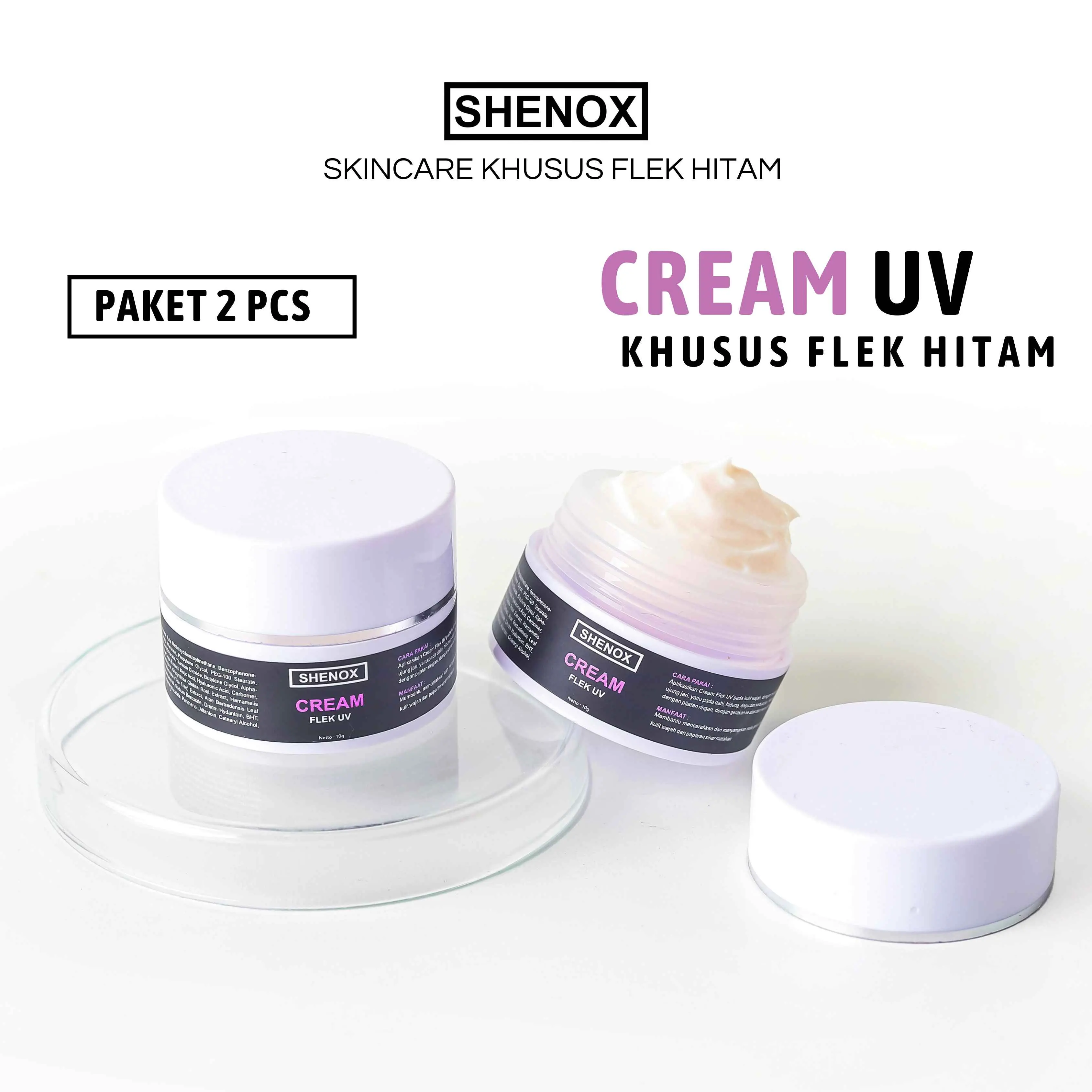 2 Pcs Cream Flek UV Alpha Arbutin Shenox Skincare Penghilang Flek Hitam Di Wajah Acid Perawatan
