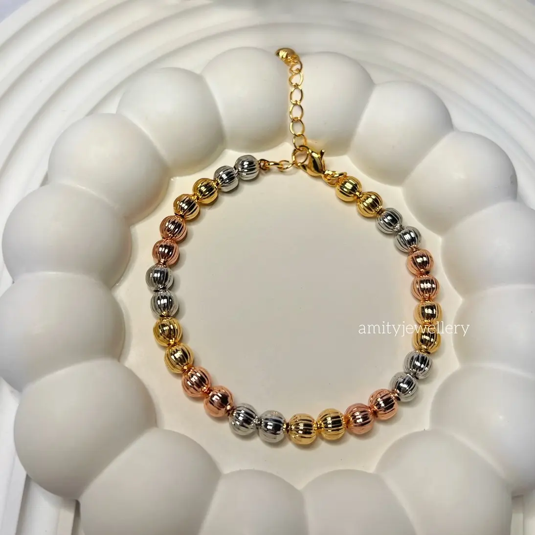 Amity Jewellery Gelang Titanium Motif Bulat Wanita Anti Karat Dan Anti Luntur