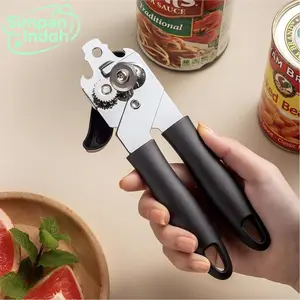 Simpan Indah Pembuka Kaleng 3in1 Stainless Can Opener Pembuka Botol Manual Multifungsi Alat Dapur Praktis & Mudah Digunakan dan Tutup Steel