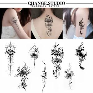 Hình Xăm Tạm Thời, Thiết Kế Hình Hoa, Kéo Dài Trong 15 Ngày, Không Thấm Nước, Không Lo Bị Ma Sát, Với Miếng Dán Hình Xăm