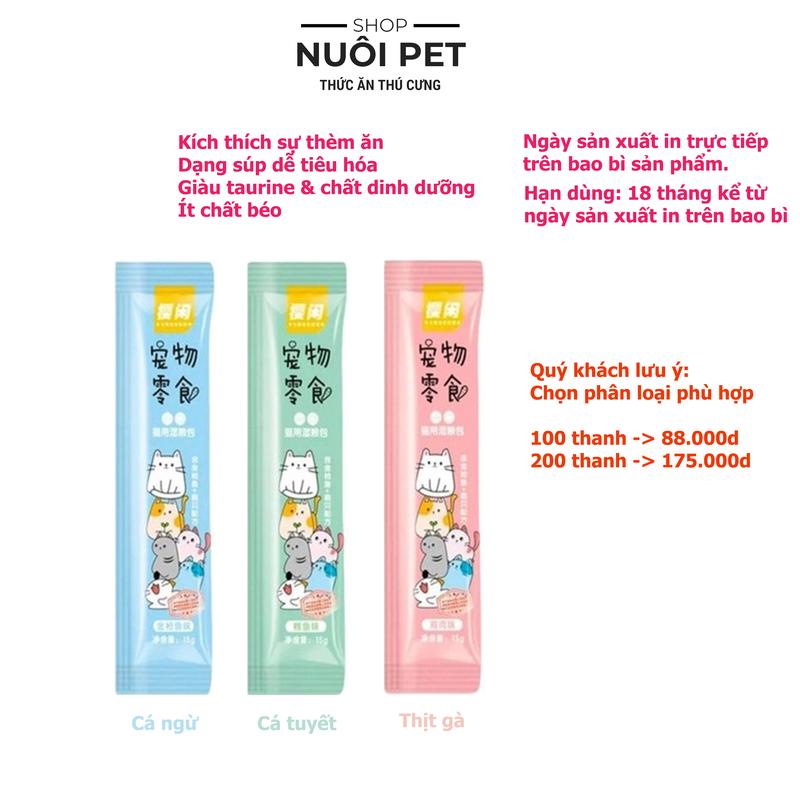 Combo 100 que - 200 que Súp thưởng cho mèo Shizuka mix vị