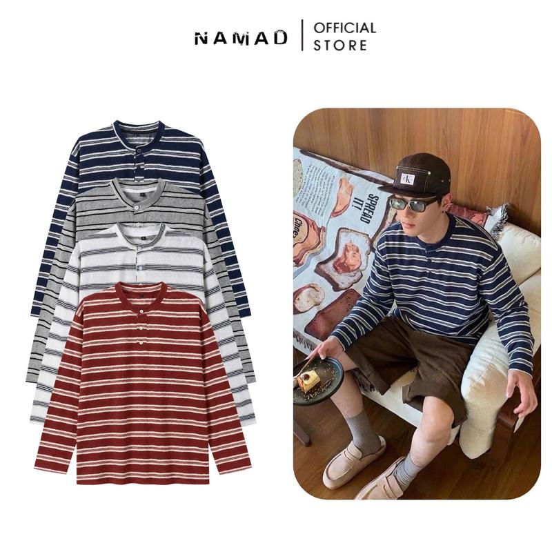 Áo thun kẻ giấy mỏng mát Namad basic form REGULAR – Cotton kẻ mềm mỏng, unisex BR39