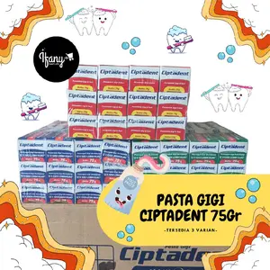 6PCS Pasta Gigi CIPTADENT 75gr KEMASAN BARU – 12x Gigi Lebih Bersih, Nafas Segar Sepanjang Hari!