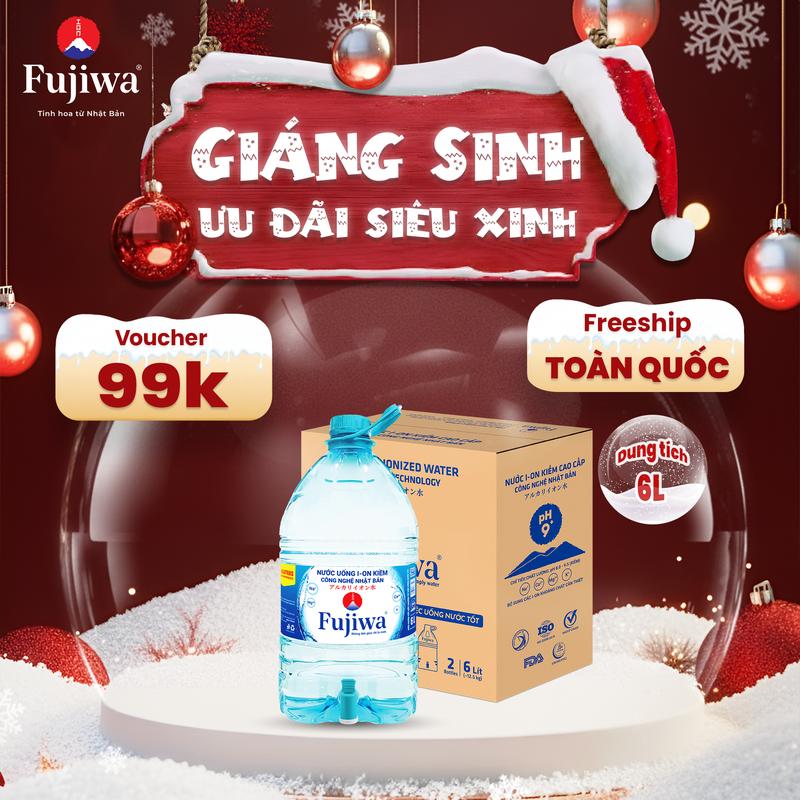  Fujiwa 6L Nước Ion Kiềm  Thùng 2 Bình  – Giúp cân bằng pH tự nhiên bù khoáng chất thiết yếu thanh lọc và phục hồi cơ thể khỏe mạnh mỗi ngày 