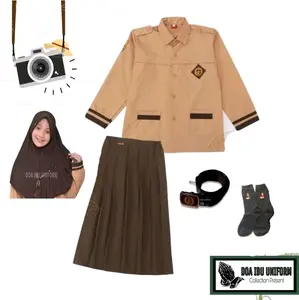 SETELAN SERAGAM PRAMUKA SIAGA SD ANAK PEREMPUAN KELAS 1-6 LENGAN PANJANG