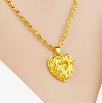 Vòng Cổ Mặt Dây Chuyền, Thời Trang, Phong Cách Văn Học, Chất Liệu Đồng Thau Mạ Vàng, Thiết Kế Trái Tim Rỗng Dễ Phối Đồ, Thiết Kế Đơn Giản, Giá Tốt, Phong Cách Sang Trọng, Thích Hợp Làm Quà Tặng Mẹ, Dây Chuyền Trang Sức Titan Jewelry Chain 0