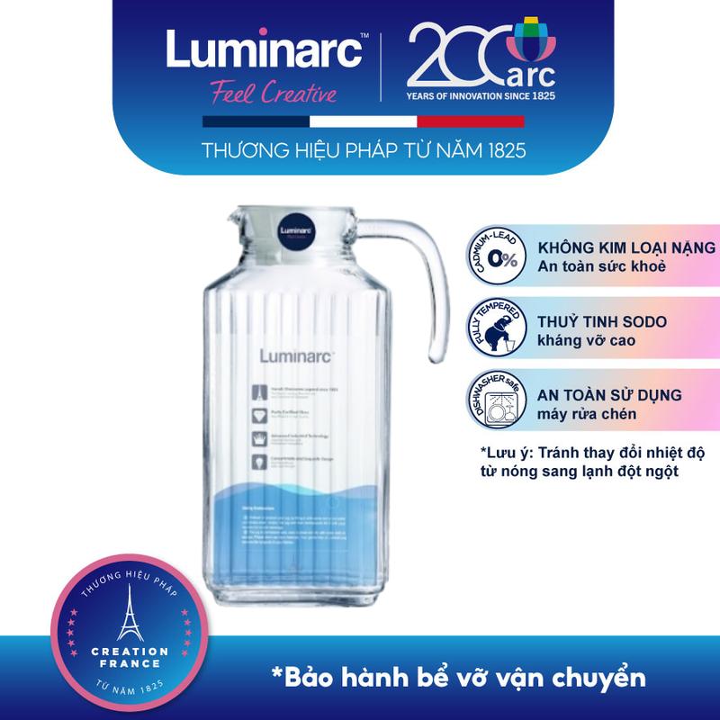 Bình Nước Thuỷ Tinh Luminarc Quadro 1.7L- LUQUG2668