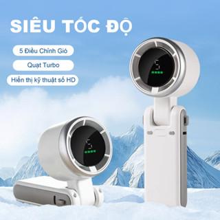  Quạt Cầm Tay Mini Turbo Tăng Áp - Pin 4000mAh - 3 Chế Độ - Siêu Êm - Dùng Cho Văn Phòng Bàn Làm Việc Ký Túc Xá - Giảm Nhiệt 38°C Chỉ Với 1 Nút Bấm máy  quạt  cầm  tay  mini 