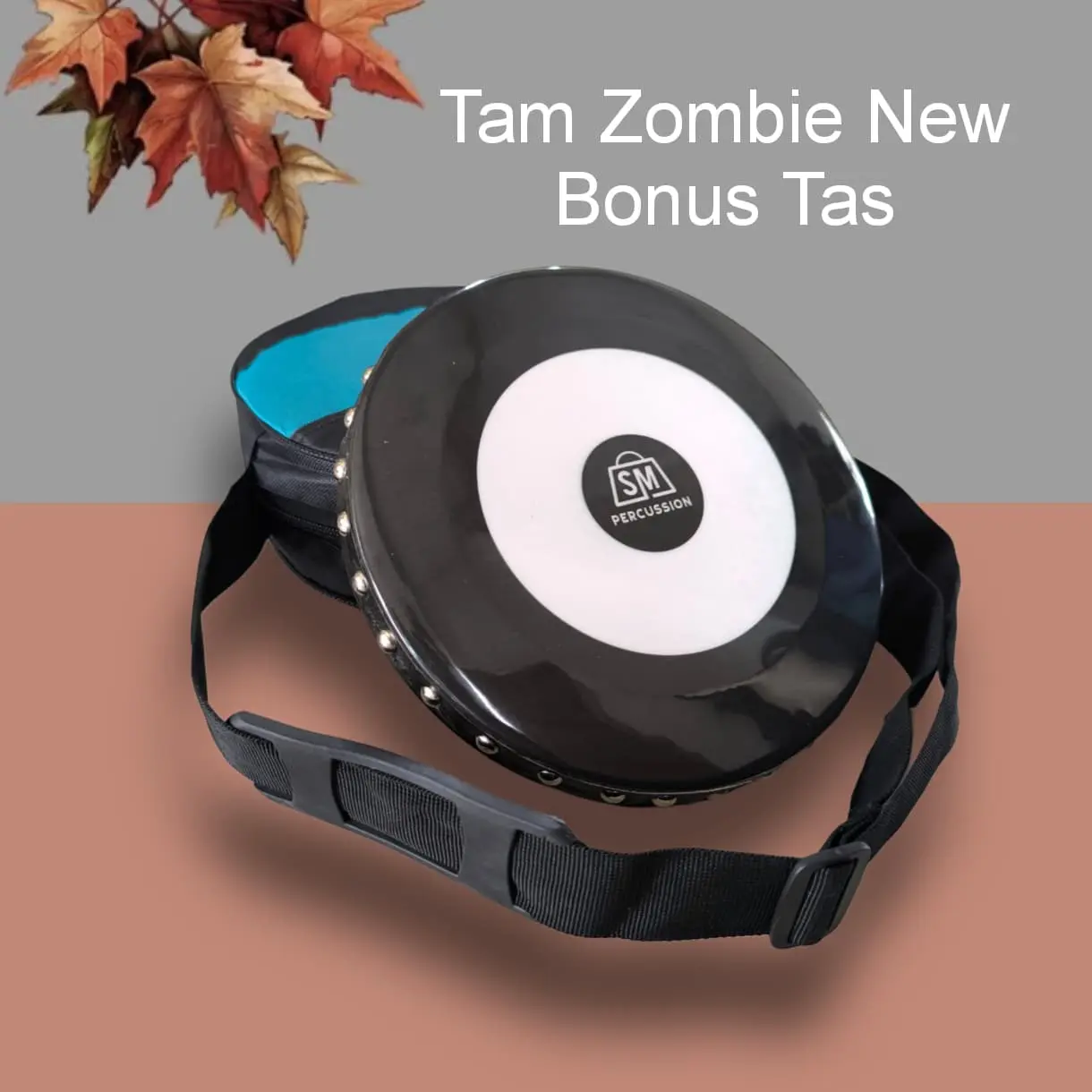 Tam Zombie Hadroh Bonus Tas Berkualitas Super Kualitas Terbaik Ukuran 22cm Membran Mika Hitam Putih Kayu